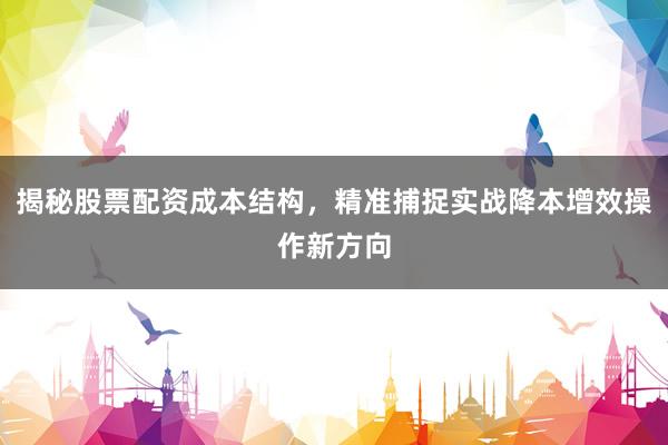 揭秘股票配资成本结构，精准捕捉实战降本增效操作新方向