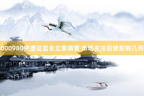 000980突遭证监会立案调查 市场关注后续影响几何