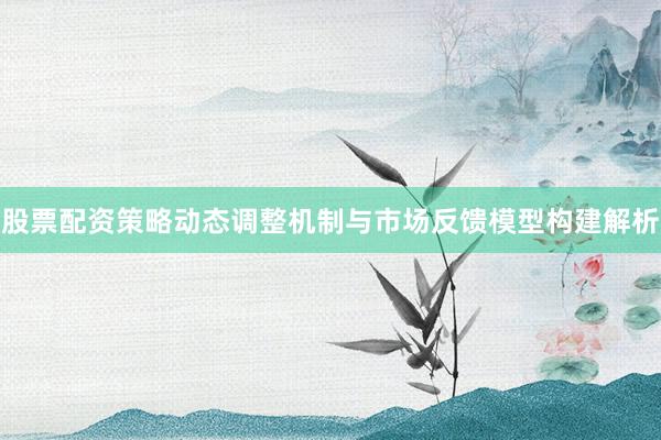股票配资策略动态调整机制与市场反馈模型构建解析